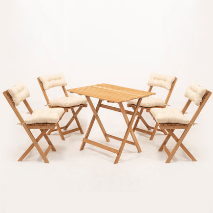 Minderli 4+1 Bistro Katlanabilir Bahçe-Balkon-Mutfak Seti